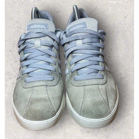 Adidas OrthoLite Courtset Womens Size 9.5 Float Pearl Gray Suede Sneakers - Picture 2 of 8